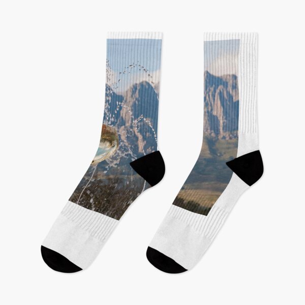 Item preview, Glass of Wine (water) with mountain backdrop designed and sold by ChrisJoubert.