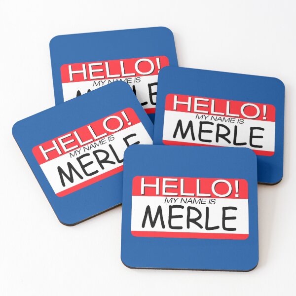 Item preview, "HELLO! MY NAME IS MERLE" NAME TAG designed and sold by WOOFANG.
