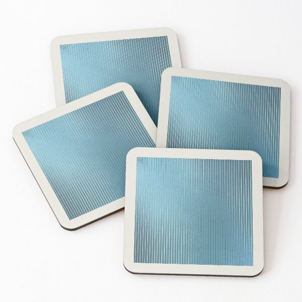 Item preview, Minimalist Vertical Line Pattern in Iridescent Blue 32 designed and sold by simplydesignart.