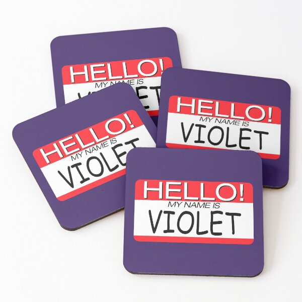 Item preview, "HELLO! MY NAME IS VIOLET" NAME TAG designed and sold by WOOFANG.