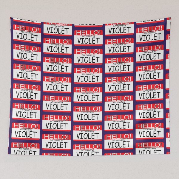 Item preview, "HELLO! MY NAME IS VIOLET" NAME TAG designed and sold by WOOFANG.