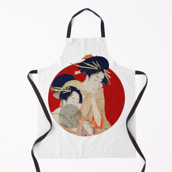 Item preview, Japanese Flag - Courtesans Holding a Fan with Elaborate Hair Ornaments designed and sold by weavernap.