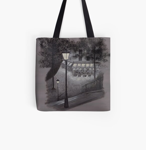 Cafe With the Luxurious Cat All Over Print Tote Bag