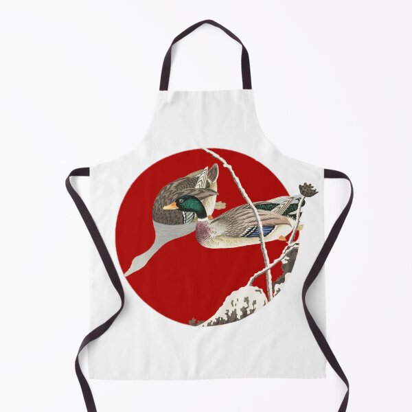 Item preview, Japanese Flag - Two Mallards near a Snow-Covered Lotus designed and sold by weavernap.