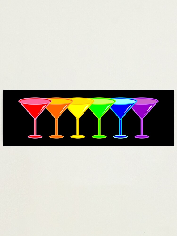 Rainbow Martini Glass