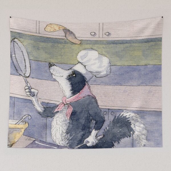 Item preview, Pancake Champ!  This Border Collie dog loves to flip pancakes! designed and sold by SusanAlisonArt.