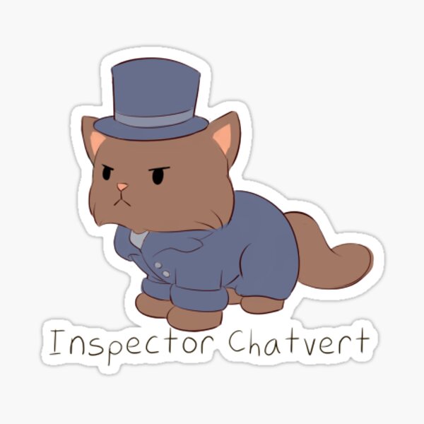 Artikel-Vorschau von Inspektor Javert Cat Wortspiel, designt und verkauft von MellowArtStuff.
