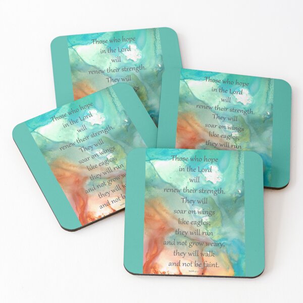 Item preview, Hope In The Lord - Isaiah Bible Verse Art - by Sharon Cummings designed and sold by Sharon Cummings Art.