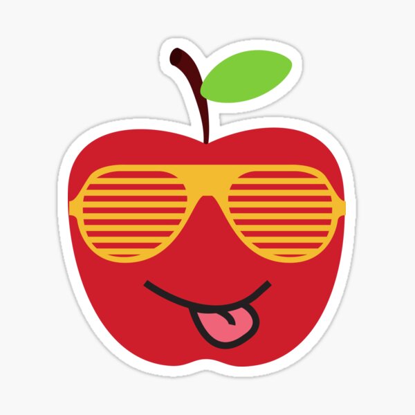 Smiling Apple Stickers for Sale