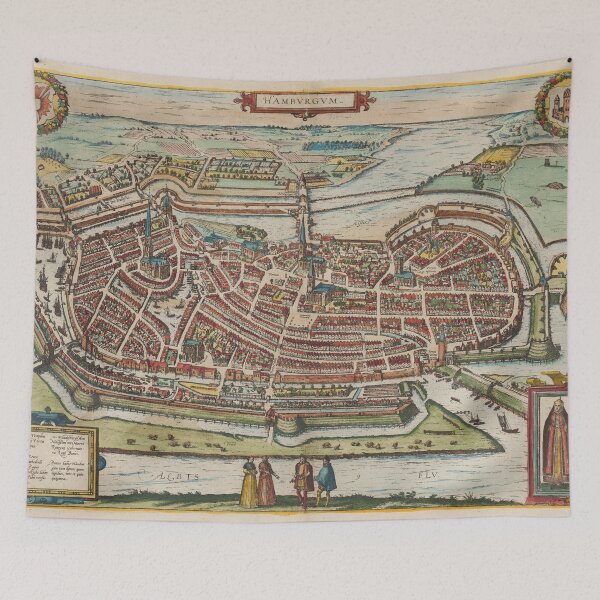 Item preview, Vintage Hamburg Germany Map (1588) designed and sold by BravuraMedia.