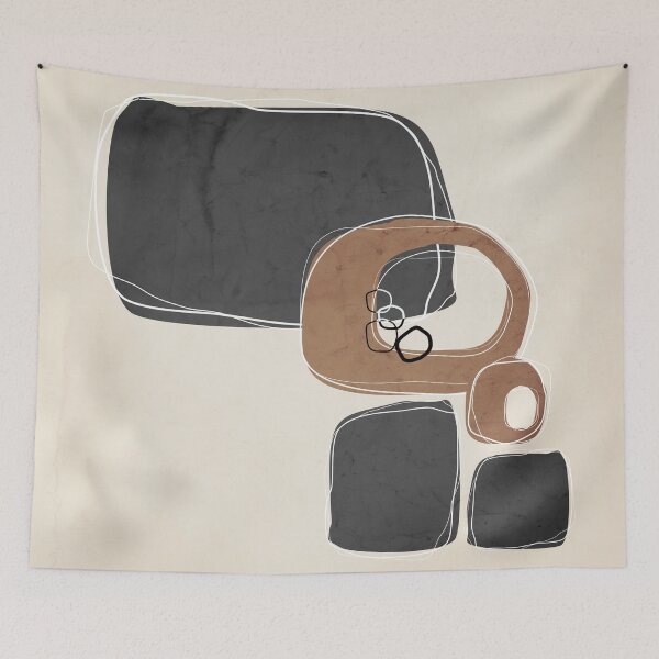 Item preview, Retro Abstract Design in Cinnamon and Charcoal Gray designed and sold by simplydesignart.