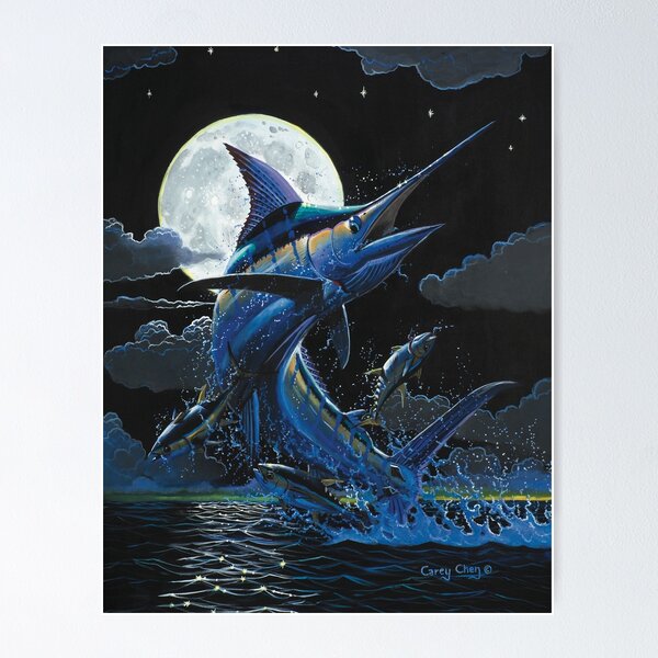 Vista previa del artículo con la obra «Luna de marlín», diseñado y vendido por Carey Chen.