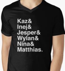 Kaz & Inej & Jesper & Wylan & Nina & Matthias. (Six of Crows Inverse) Men's V-Neck T-Shirt