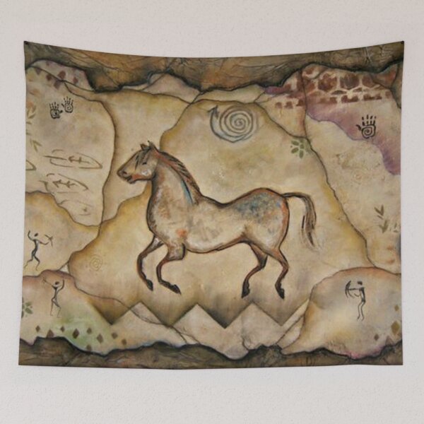 Item preview, War Horse / Native Cave Art / Lascaux / Painted Pony / Native American / Hunter designed and sold by artenvironments.