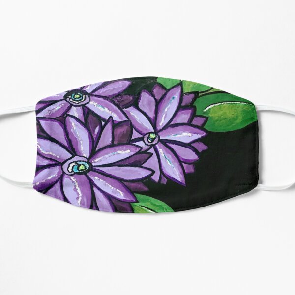 CLEMATIS - PURPLE FLOWERS (Black Background) Flat Mask