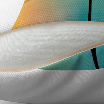 Alternate view of Flight Of The Teardrops Turquoise & Mustard II Floor Pillow