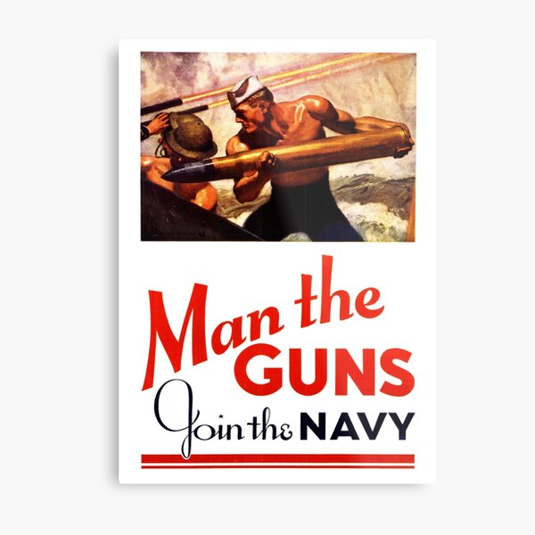 Join the Navy WW2 Propaganda Metal Print