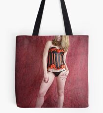 Black and red corset Tote Bag