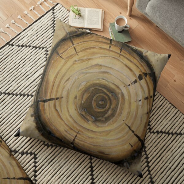 Elm Tree Slab Nature Art Floor Pillow