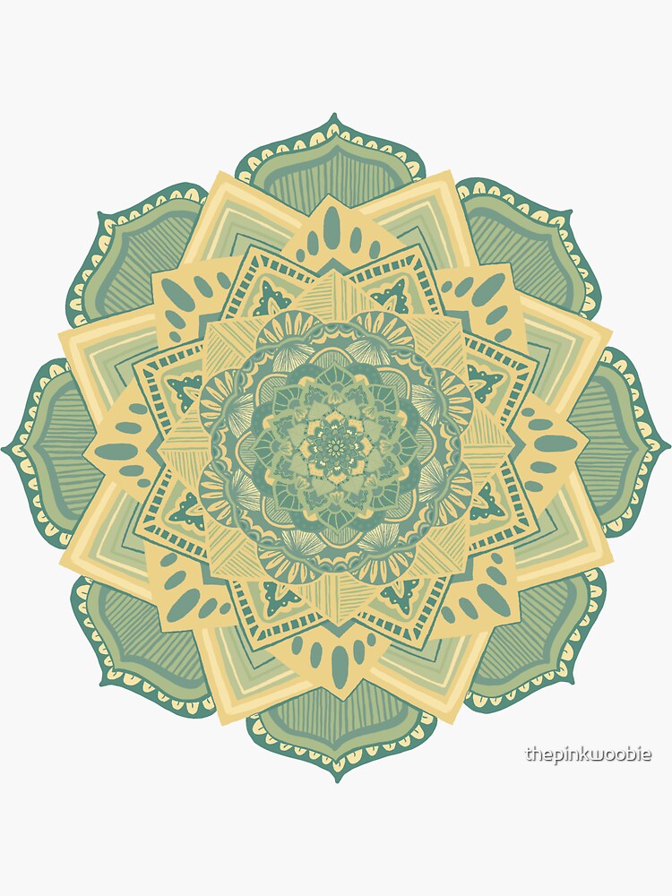 Sage and Yellow Mandala by thepinkwoobie