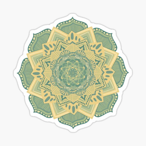 Sage and Yellow Mandala Sticker