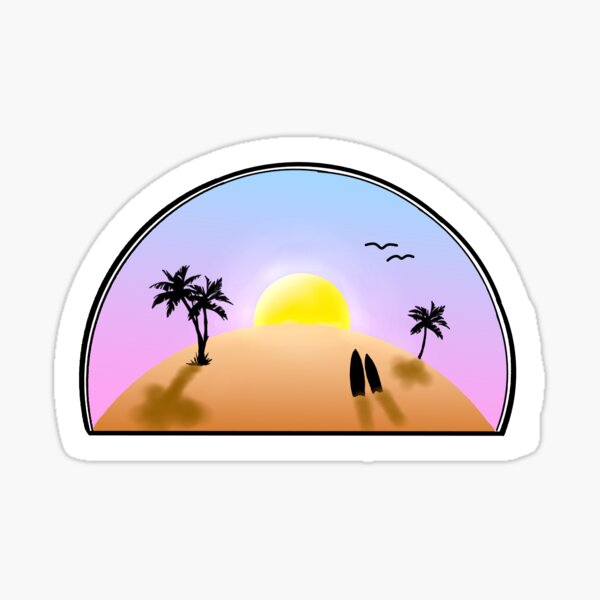 Beach Sunset Sticker For Sale By Ggmiller Redbubble
