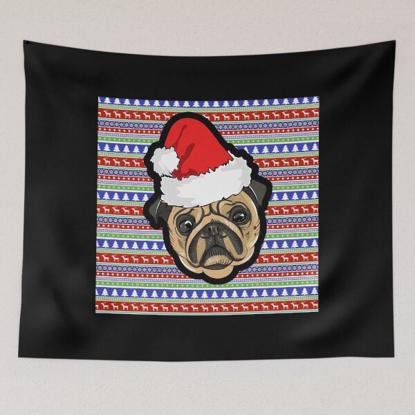 Item preview, Pug with santa claus cute hat designed and sold by Argentini.