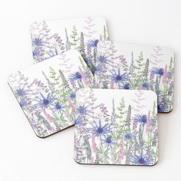 Item preview, Flower Meadow - Sea Holly, Veronica Flowers & Grasses designed and sold by Fiona Calder Designs.
