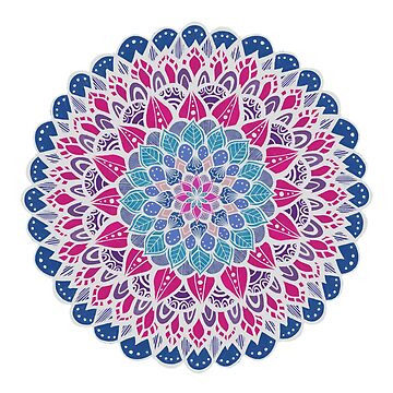 Artwork thumbnail, Blue, Purple, and Pink Mandala by thepinkwoobie