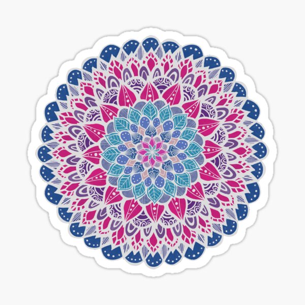 Blue, Purple, and Pink Mandala Sticker