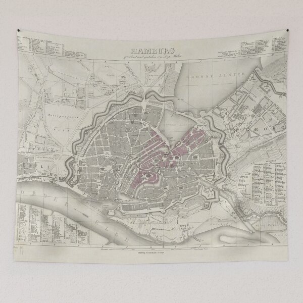 Item preview, Vintage Hamburg Germany Map (1842) designed and sold by BravuraMedia.