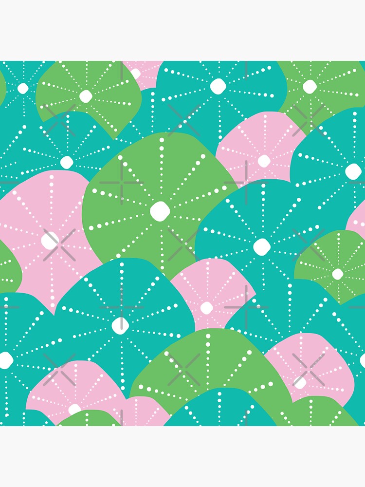 Sea Urchin Shells Pink, Green, Turquoise by chanzds
