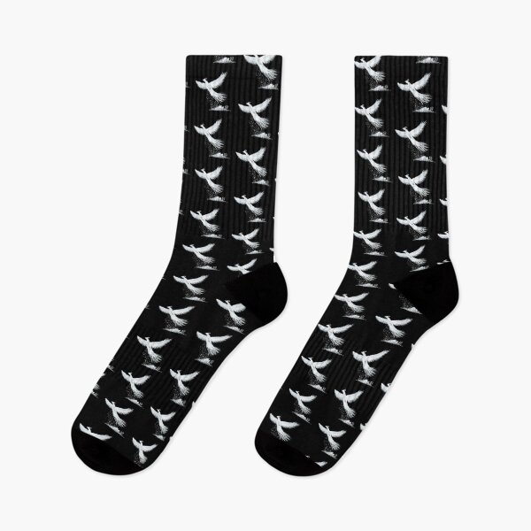 Item preview, Phoenix rising from the ashes white on black designed and sold by Pragonette.
