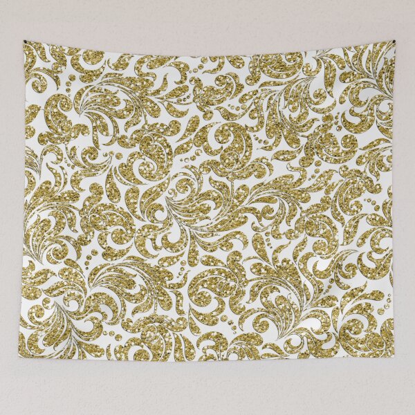 Item preview, Glitter Damask Pattern in Gold designed and sold by WisdomInspired.