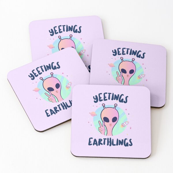 Item preview, Yeetings Earthlings - Funny Alien designed and sold by GasparArts.