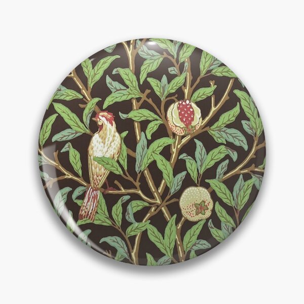 Item preview, BIRDS ON THE POMEGRANATE TREE AMONG BRANCHES,GREEN LEAVES Art Nouveau Floral designed and sold by BulganLumini.