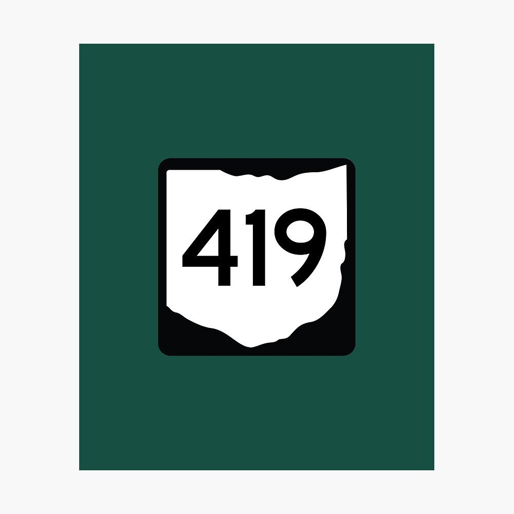 Ohio State Route 419 Area Code 419 Poster By Srnac Redbubble