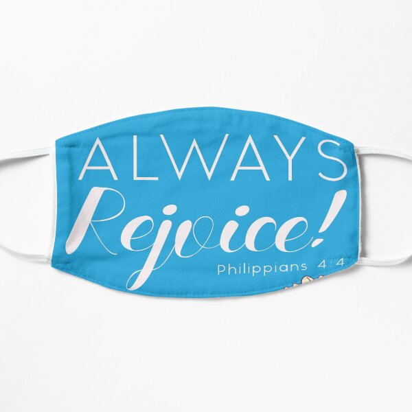 Always Rejoice - Blue Floral with Scripture Mask