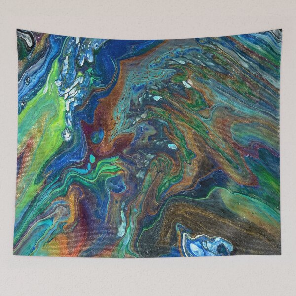 Item preview, Rainbow Abstract Art Acrylic Pour Painting designed and sold by mariab626.