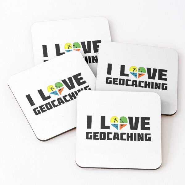 Item preview, I love geocaching black typography designed and sold by portrait4you.