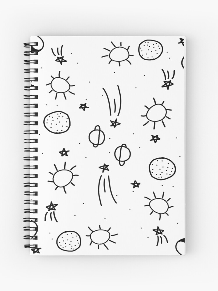 Cuaderno de espiral «Dibujo de estrellas y planetas» de LightfulFoxtrot |  Redbubble