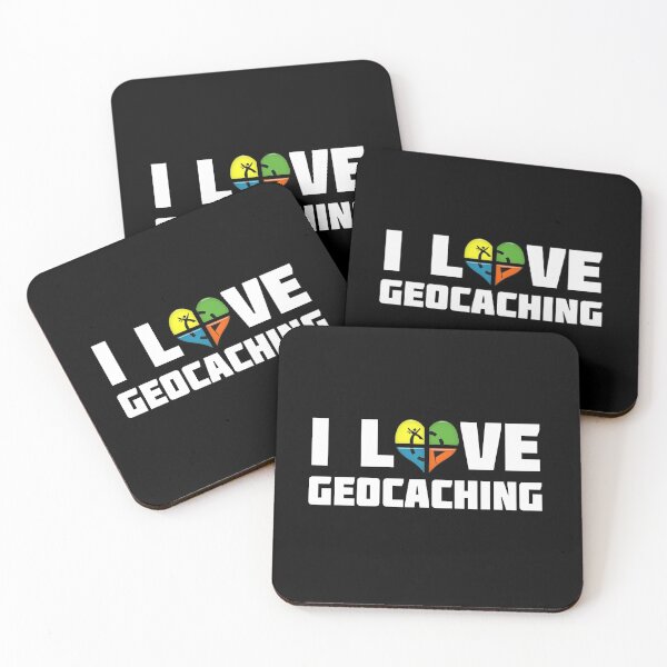 Item preview, I love geocaching white typography  designed and sold by portrait4you.