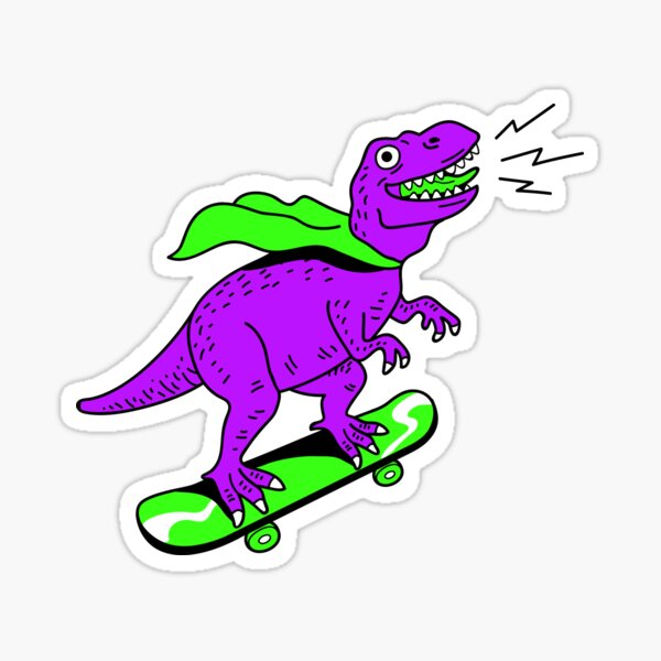 Skateboarding Dino Stickers