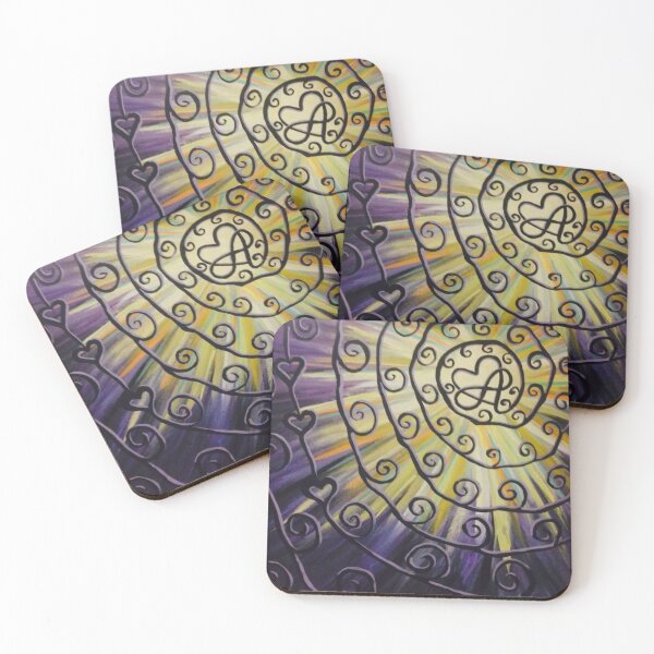 Item preview, PURPLE HEART SPIRAL OF INFINITE LOVE (Black Background)  designed and sold by Sustainably Wylde.