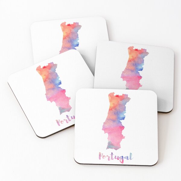Item preview, Portugal map in watercolors designed and sold by Portugal Love.