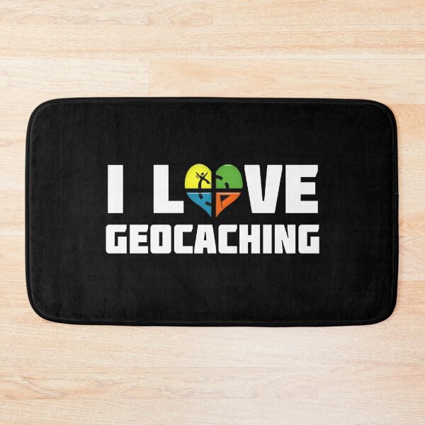 Item preview, I love geocaching white typography  designed and sold by portrait4you.