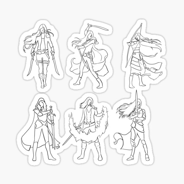 Throne Of Glass Series Line Drawings Sticker For Sale By Heidieliza St,small,507x507 Pad,600x600,f8f8f8