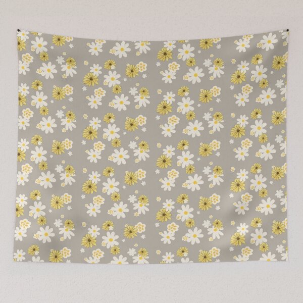 Item preview, Yellow and White Floral Print  designed and sold by madebyshania.