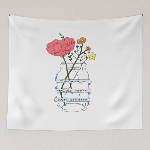 Item preview, Bloom Where You Are Planted Flower Jar designed and sold by faithful-ink.
