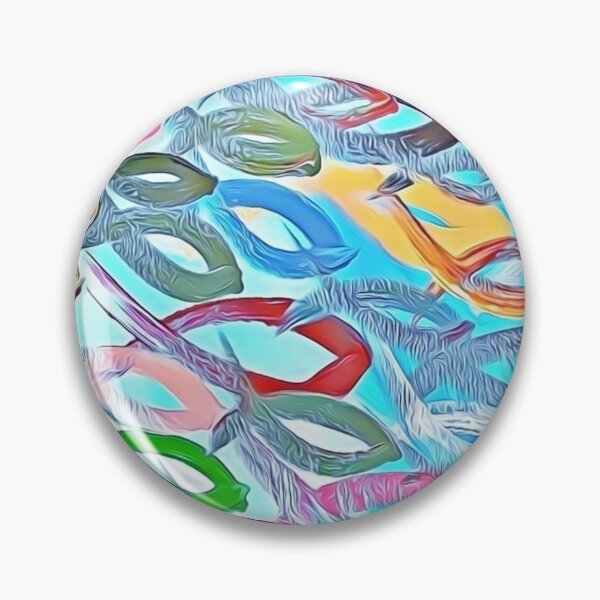 Item preview, Colorful Fishes Abstract Paint Blue Pink Red Green designed and sold by TheGreekGuy.